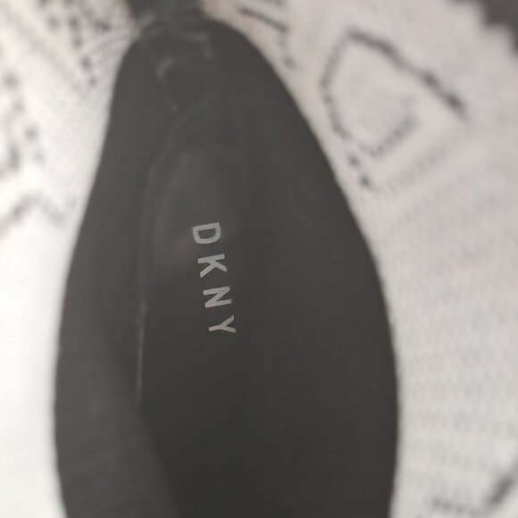 DKNY Tessa Knitted Monogram Platform Sock Ankle Boots - Picture 7 of 7